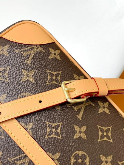 Luxury Refined Monogram Leather Crossbody Bag