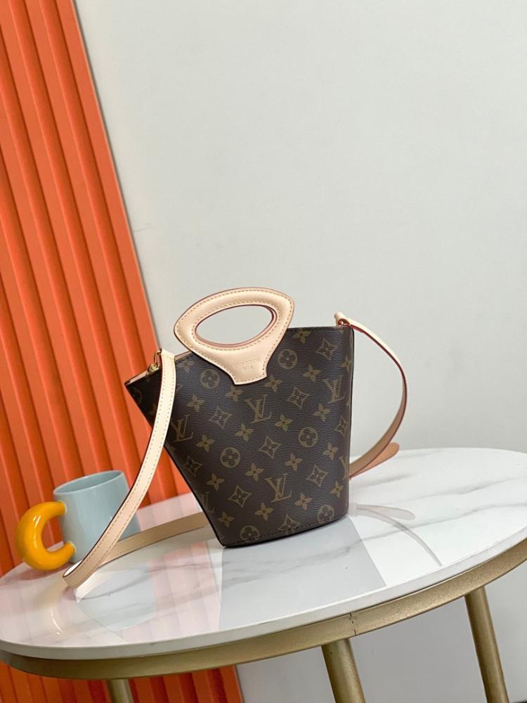 Stylish Monogram Leather Bucket Bag – Limited Edition