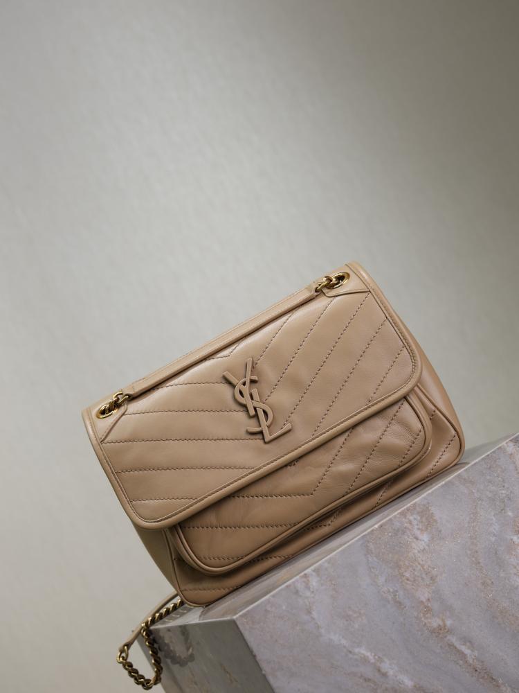 Gold Lambskin Top Handle Bag