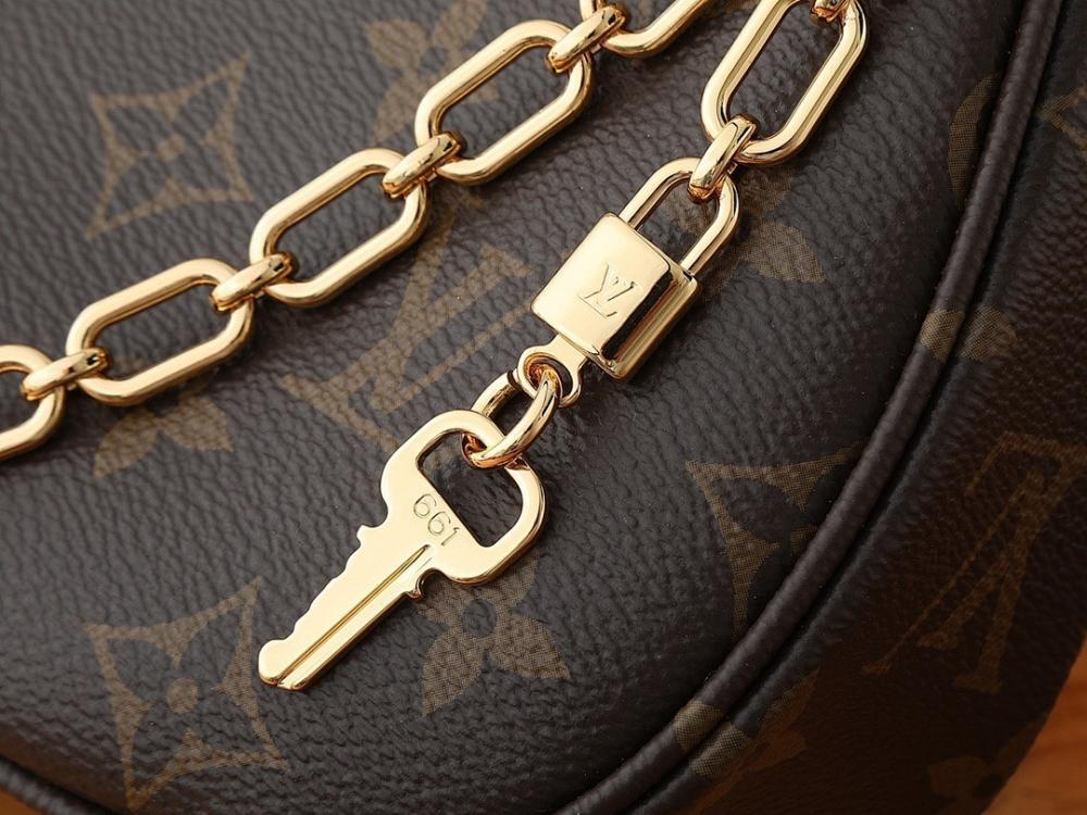 Italian-Inspired Elegant Monogram Leather Shoulder Bag