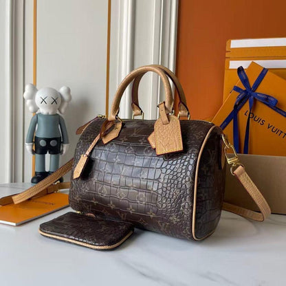 Classic Premium Monogram Leather Shoulder Bag