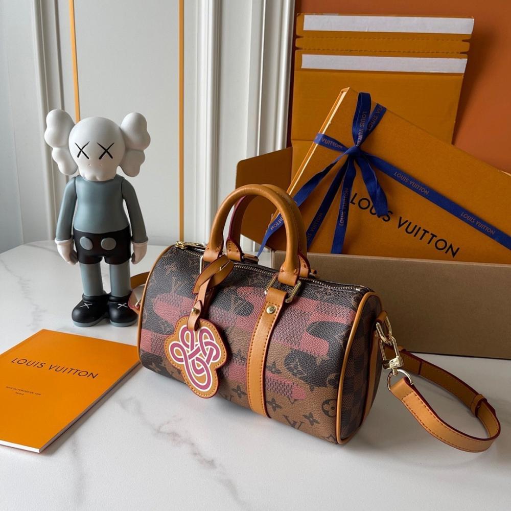 Classic Premium Blue Monogram Leather Shoulder Bag