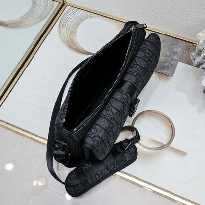 Modern Refined Black Printed Crossbody Bag