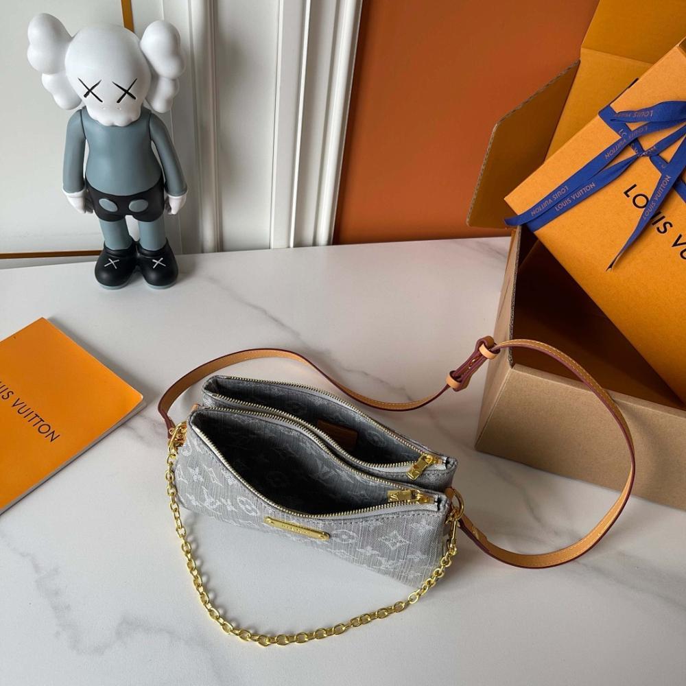 Modern Gold Denim Shoulder Bag – Limited Edition