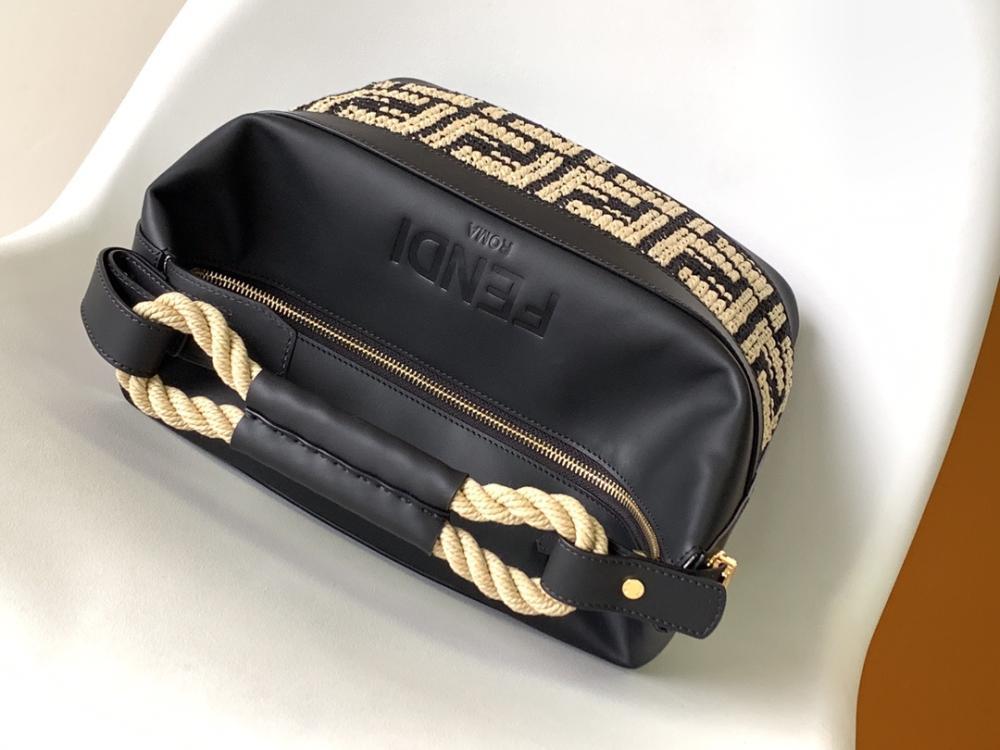 Gold Woven Leather Top Handle Bag