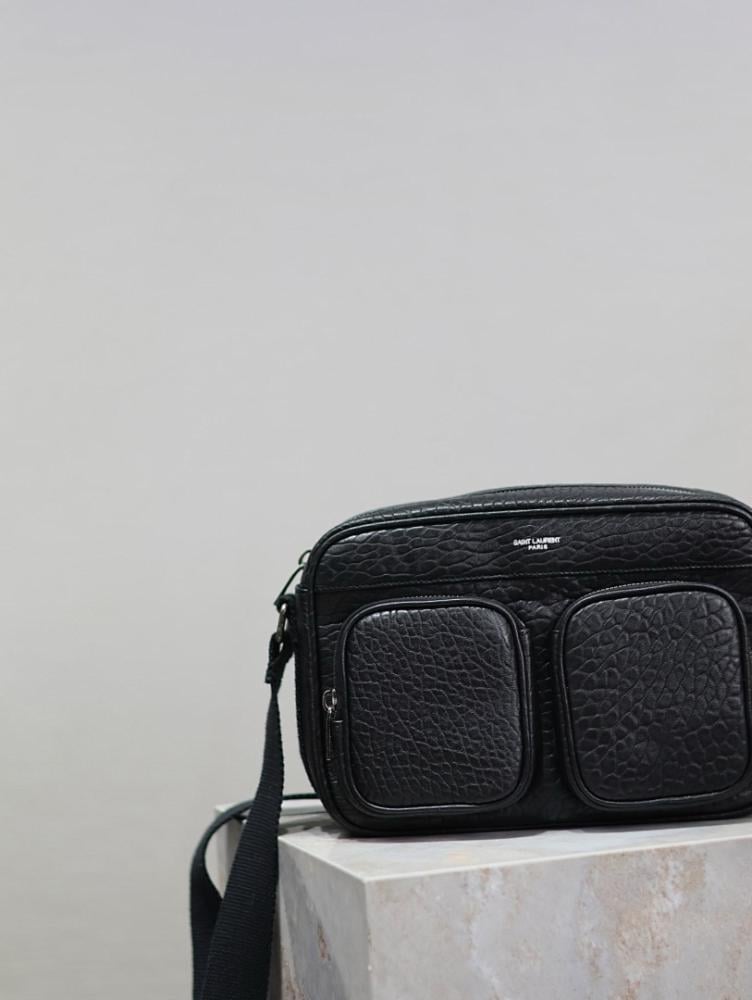 Italian-Inspired Stylish Black Leather Crossbody Bag