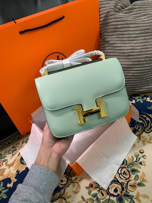 Stylish Refined Gold Leather Shoulder Bag