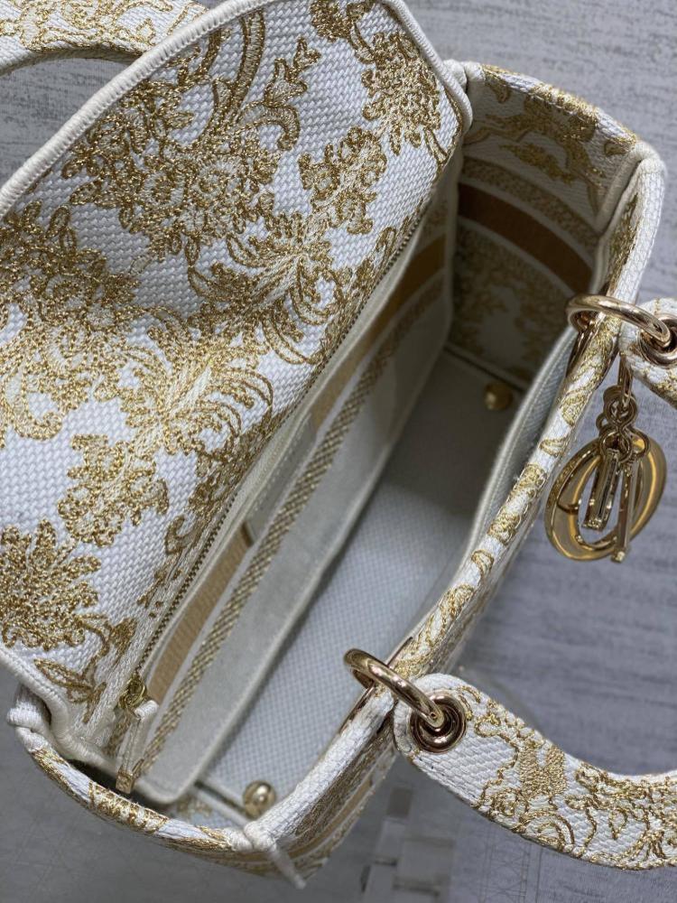 Gold Embroidered Top Handle Bag