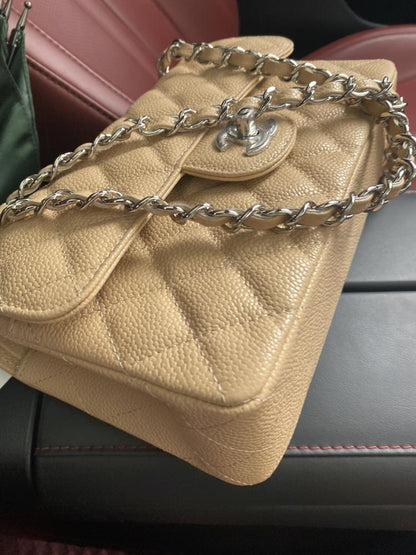 Gold Leather Top Handle Bag