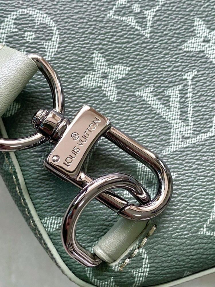 Stylish Refined Green Canvas Top Handle Bag
