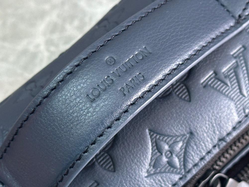 Modern Italian-Inspired Monogram Leather Shoulder Bag