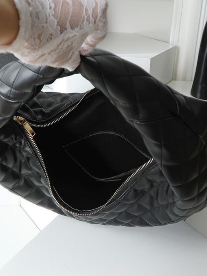 Stylish Refined Leather Top Handle Bag