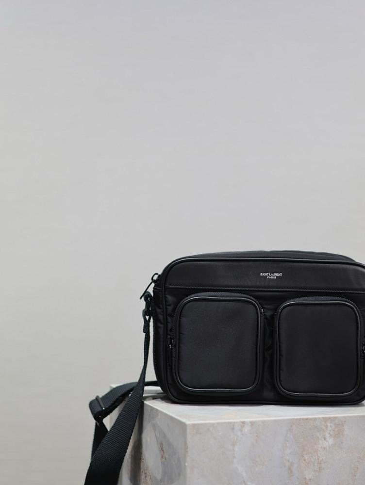 Italian-Inspired Elegant Black Nylon Shoulder Bag