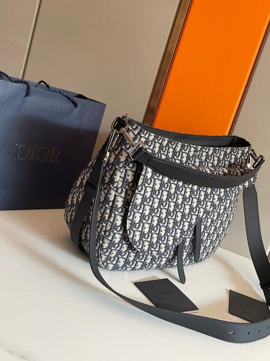Stylish Refined Grey Calfskin Shoulder Bag