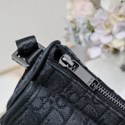 Modern Refined Black Printed Crossbody Bag