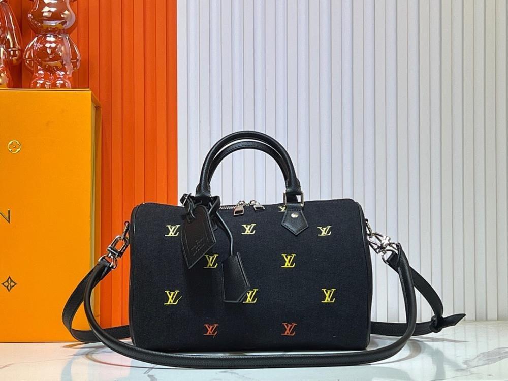 Modern Stylish Embroidered Denim Top Handle Bag