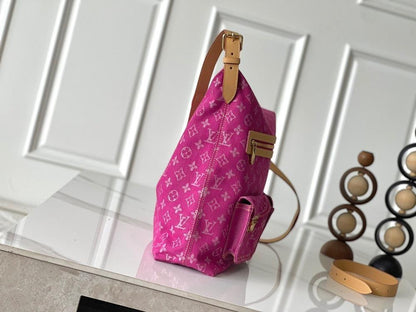 Modern Elegant Pink Denim Crossbody Bag