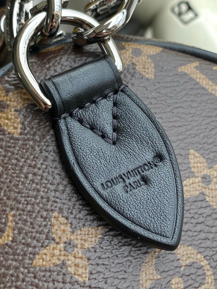 Elegant Premium Black Monogram Leather Shoulder Bag