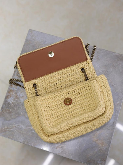 Niki Raffia Top Handle Bag