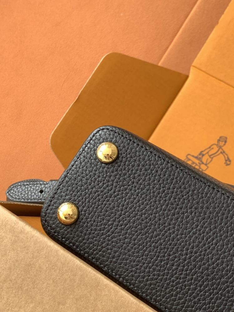 Gold Leather Top Handle Bag