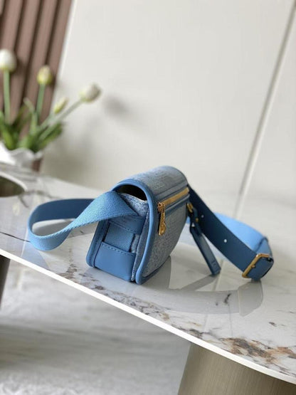 Modern Italian-Inspired Denim Top Handle Bag