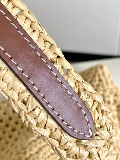 Modern Refined Woven Leather Top Handle Bag