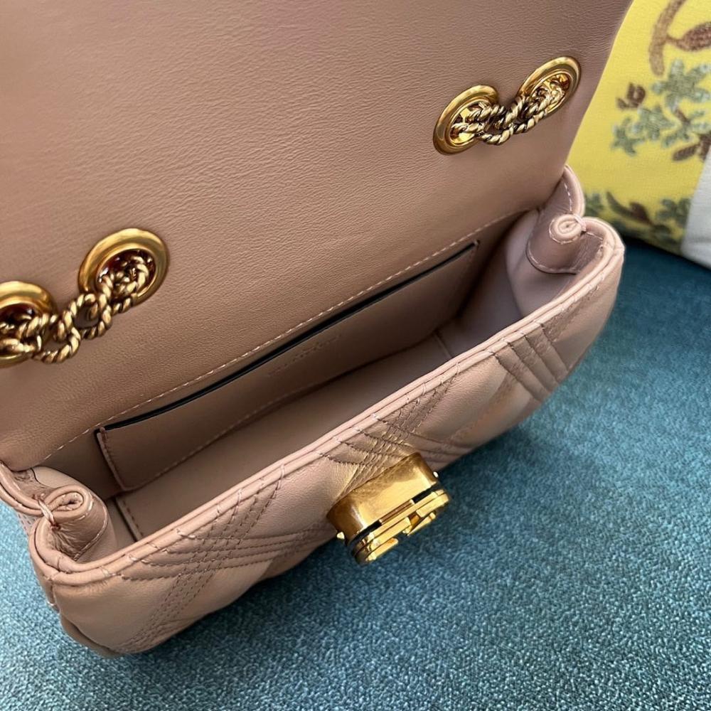 Italian-Inspired Stylish Gold Quilted Leather Shoulder Bag
