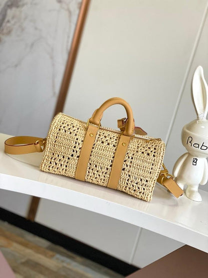 Luxury Elegant Woven Raffia Top Handle Bag – Special Edition