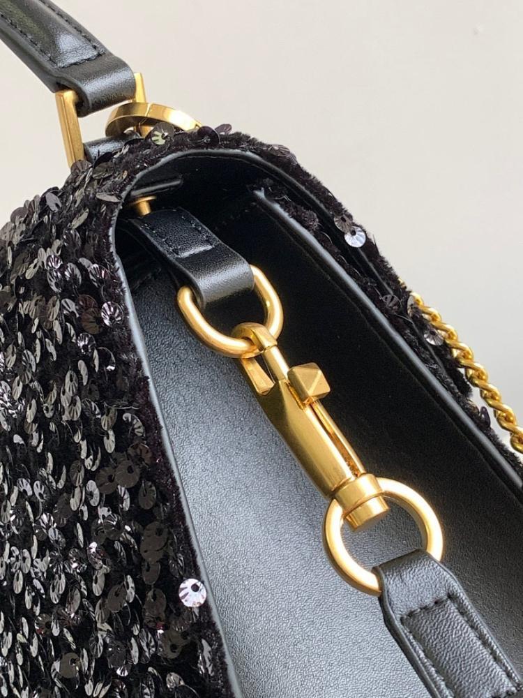 Classic Refined Embroidered Lambskin Shoulder Bag