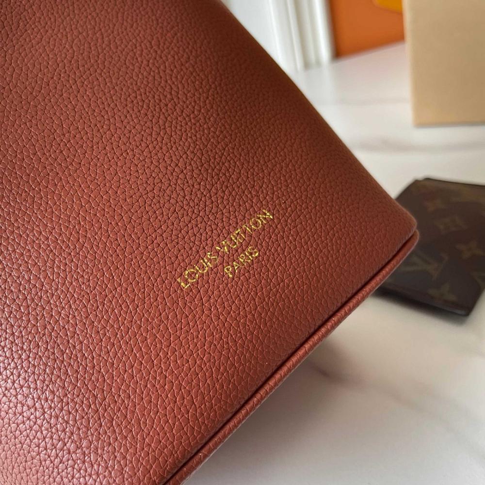 Classic Elegant Monogram Leather Bucket Bag
