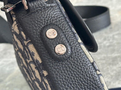 Modern Premium Black Printed Calfskin Shoulder Bag