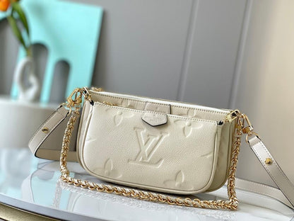 Elegant Refined Gold Monogram Jacquard Shoulder Bag