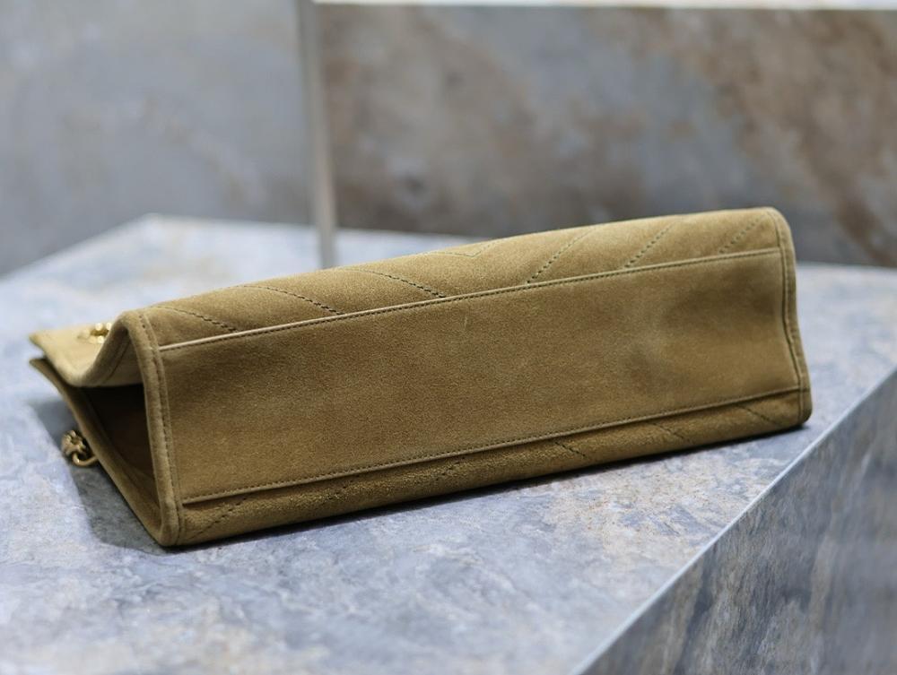 Luxury Refined Green Leather Top Handle Bag