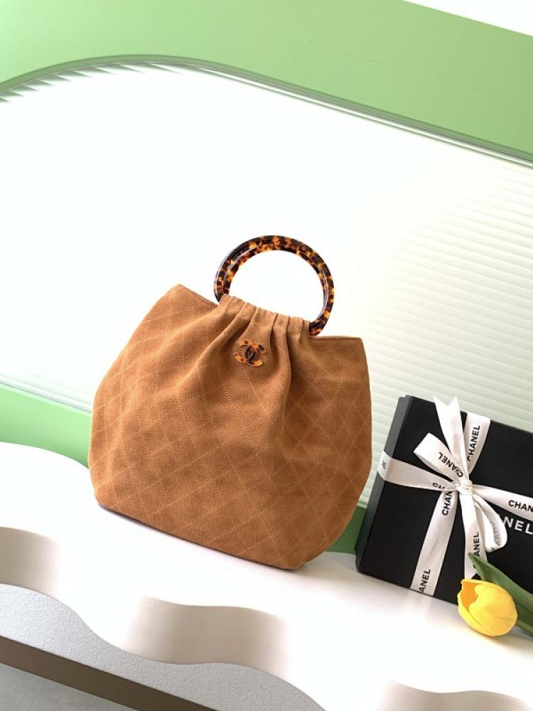 Suede Top Handle Bag