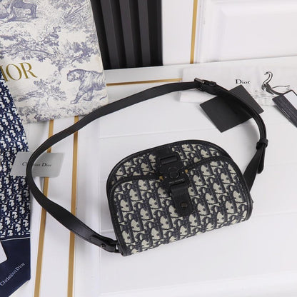 Luxury Stylish Black Printed Calfskin Shoulder Bag