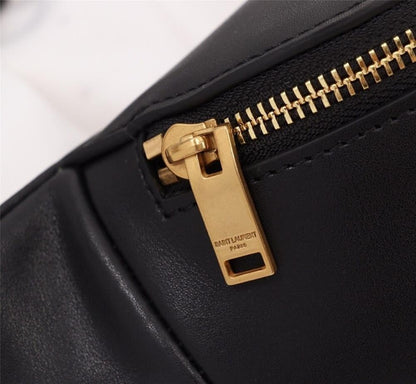 Arco Black Leather Top Handle Bag
