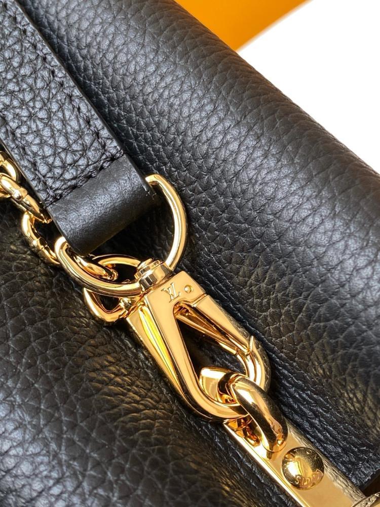 Gold Leather Top Handle Bag
