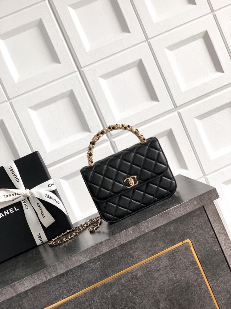 Studded Leather Top Handle Bag