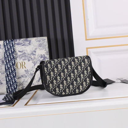 Luxury Stylish Black Printed Calfskin Shoulder Bag