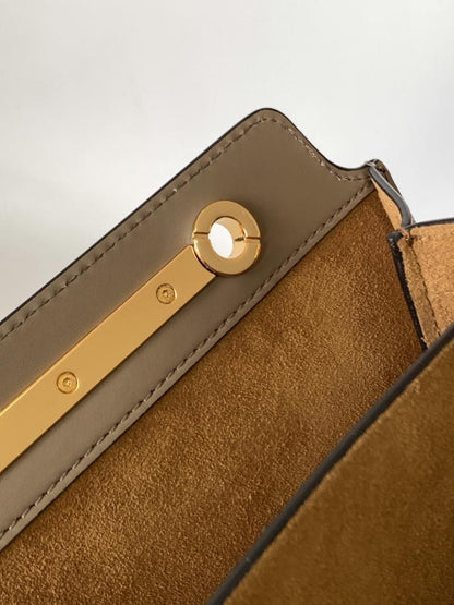 Gold Leather Shoulder Bag