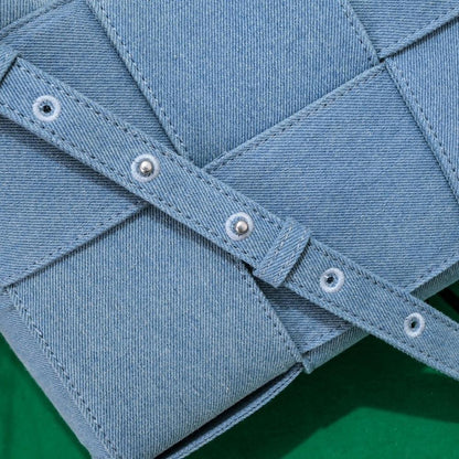 Modern Denim Top Handle Bag