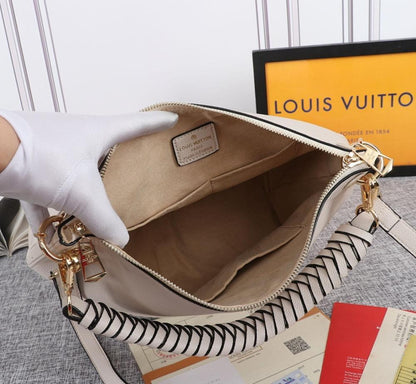 Modern Italian-Inspired Woven Leather Top Handle Bag