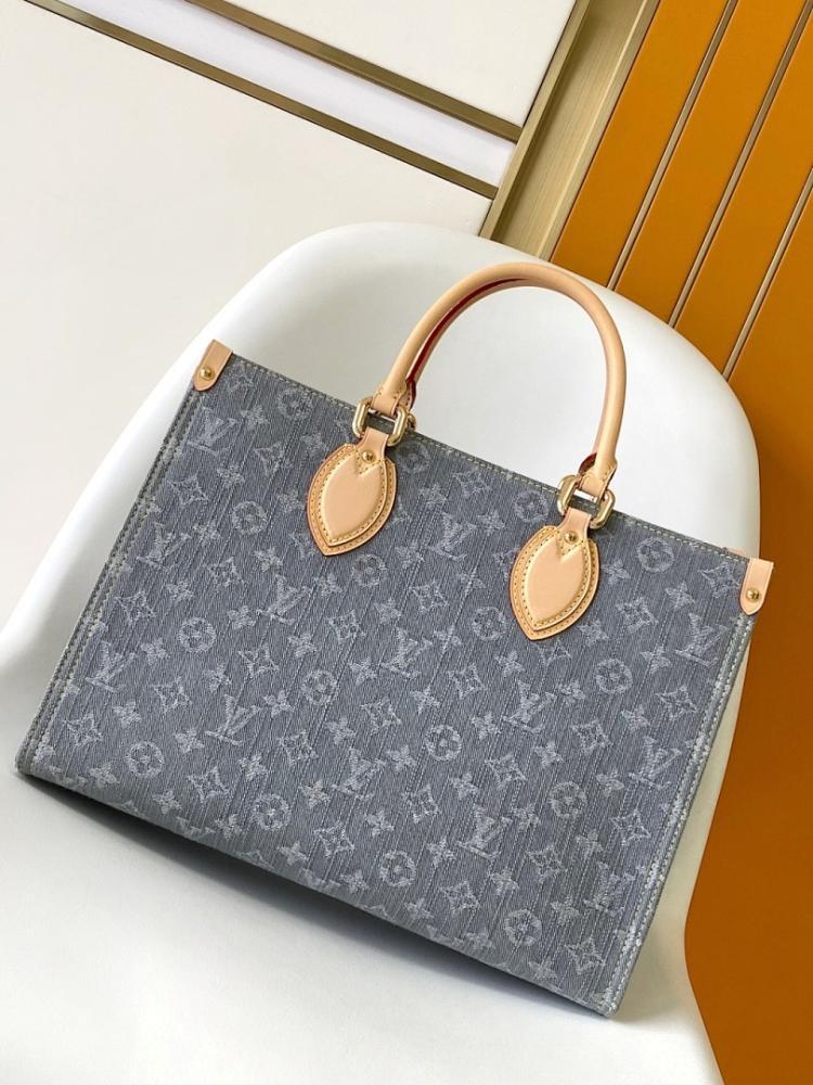 OnTheGo Grey Monogram Denim Shoulder Bag