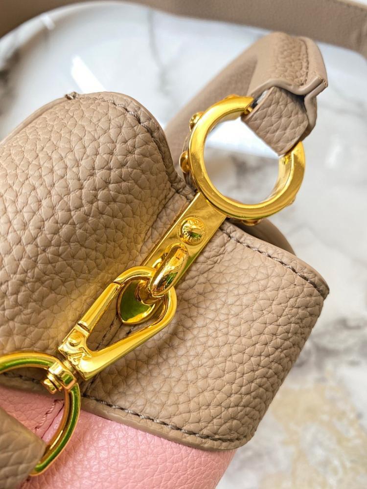 Modern Refined Gold Leather Crossbody Bag