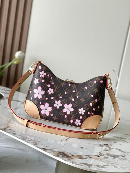 Modern Refined Monogram Leather Shoulder Bag