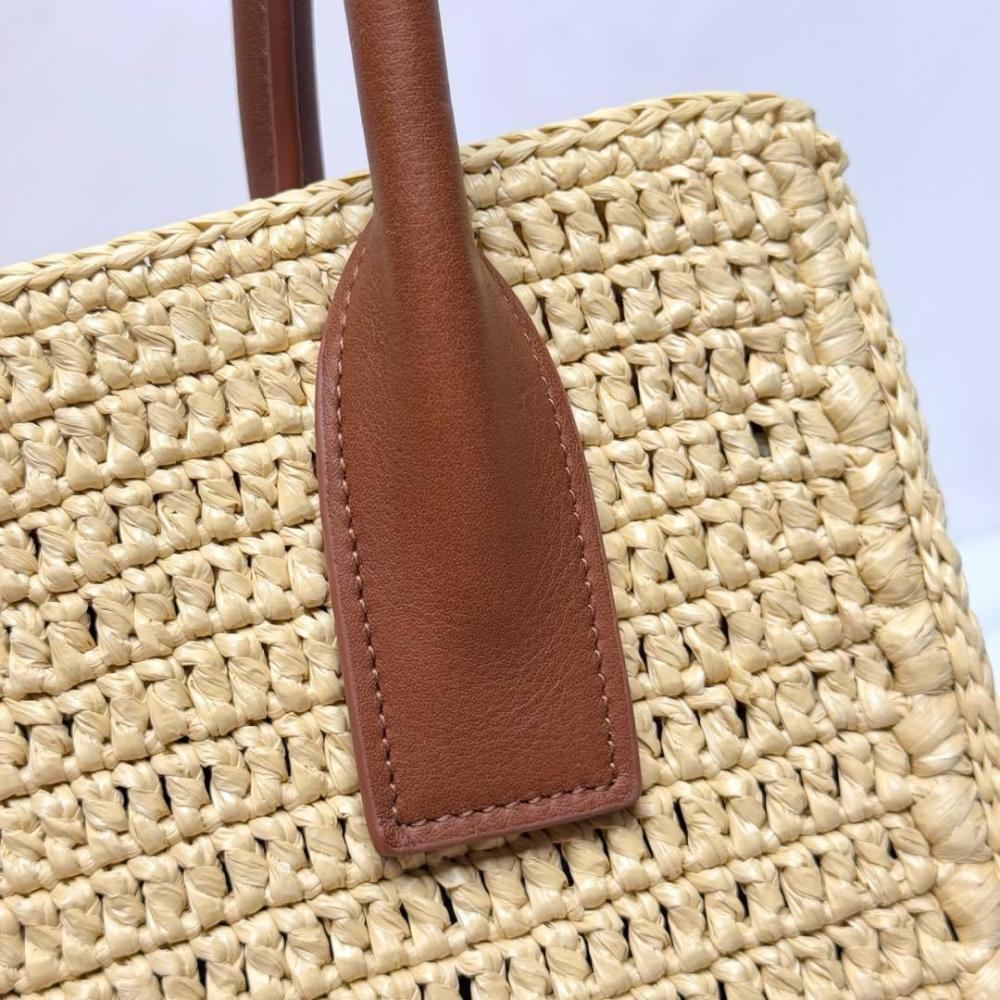 Woven Leather Top Handle Bag