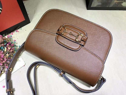 Modern Italian-Inspired Brown Leather Crossbody Bag