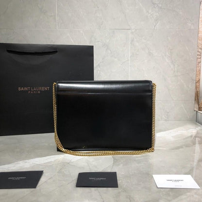 Modern Elegant Black Calfskin Top Handle Bag