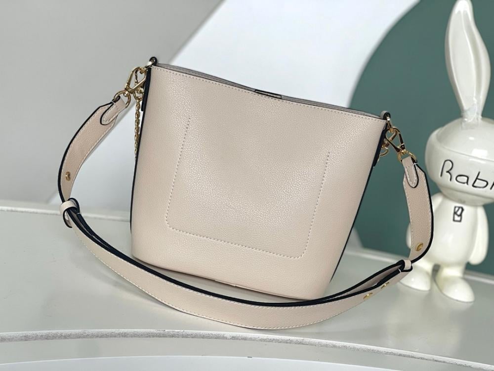 Classic Elegant Gold Calfskin Bucket Bag