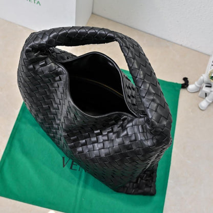 Woven Leather Top Handle Bag